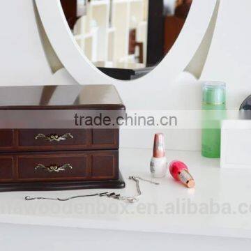 2016 Hot Sell Custom Wooden Jewelry Box Brown Jewelry Case for Women Love photo-2