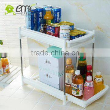 New plastic kitchen storage stool telescopic drawer Kitchen shelf