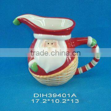 ceramic christmas pitcher