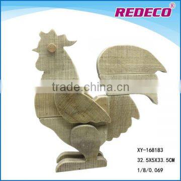 Custom personalized wooden rooster statues