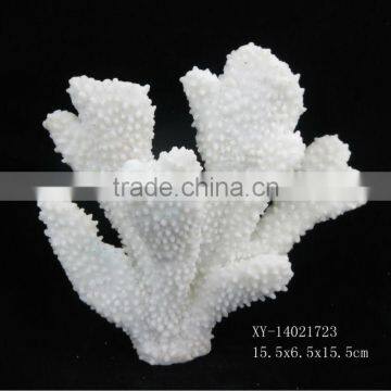 Resin white sea coral decoration for aquarium