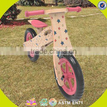 2017 Wholesale Lovely Wooden Balance Bikes for Kids Cartoon Wooden Bicycles for Kids W16C177 photo-4