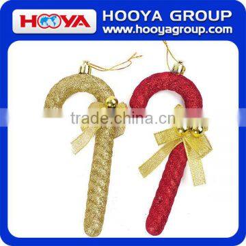 16.5cm Christmas Crutch Red and Golden Mixed