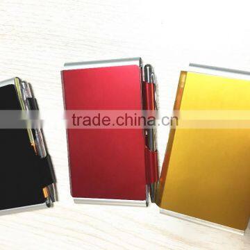 New Aluminum Double-side Notebook With Pen / HOT Sale Aluminum Pocket Notebook photo-4