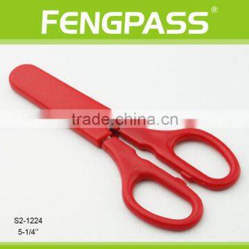 S2-1224 5-1/4" 2CR13 Stainless Steel PP Plastic Japanese Style Stationery Scissors With Plastic Holder photo-2