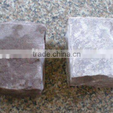 red sandstone curbstone