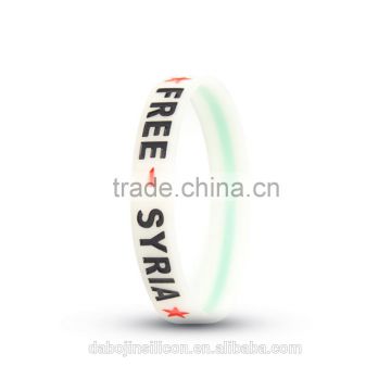 2017 Custom Cheap Silicone Syria Flag Bracelet/Cheap Custom Silicone Bracelet