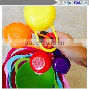 8Pcs/Set Multifunctional Kitchen Rainbow Bowl Measuring Spoon Cup Filter Drain Mixing Salad Food Baking Tools photo-2