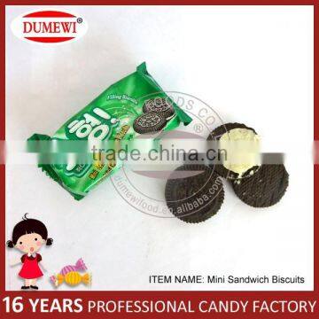 Mini Black Chocolate Sandwich Cookies Center Filled Biscuits photo-3