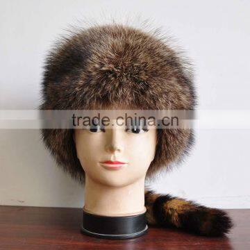 American Racoon Fur Davy Crocket Hat photo-3