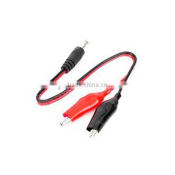 5.5 x 2.1mm DC Power Plug Alligator Clip Test Lead Cable - Red + Black