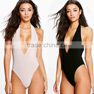 Mature One Piece Swimsuit Jumpsuit Women Extreme High Leg Plunge Sexy one piece thong swimsuit