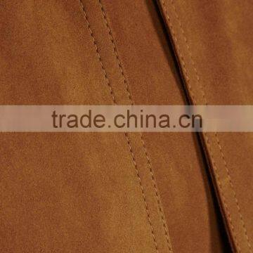 Wholesale Ladies Apparel Simple Design Caremel Faux Suede Trench Coat(DQE0353C) photo-4