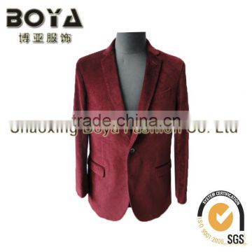 2014 newest velveteen fabric men suit