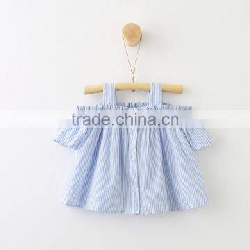 2017 New Fashion Girls Striped off Shoulder Shirt Design With Striola photo-2