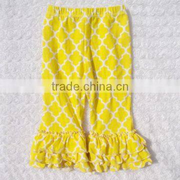 Cotton ruffle long harem pants for baby