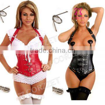 Leather Steel Bone Underbust Cheap Corsets For Sales