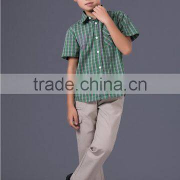 wholesale long sleeve children boys cotton fashion plaid shirt