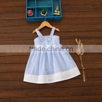 Girls Boutique Princess Dress Baby Stripe Design Clothes Wear With Bowknot Girl Birthday Dresses