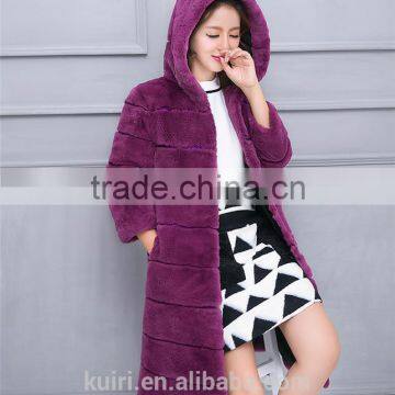 Rex Rabbit Fur Coat With Hood Thick Real Rabbit Fur Coat Winter Jacket for Women Genuine Fur Coat Customize Female Clothing photo-5