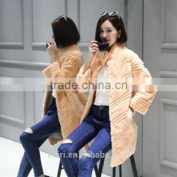 Hot Sales Winter Women's Real Natural Fur Coat Brand Clothing Fashion Girls Real Rex Rabbit Fur Jackets and Coats 2016 New photo-3