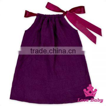 Summer Breathable Children Clothes Plain Navy Sleeveless Fancy Newborn Baby Girl Pillowcase Type Dress photo-4