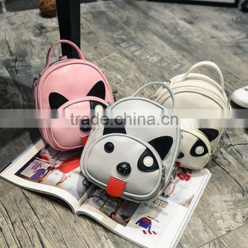 S65747A PU leather cartoon dog prints kids cute backpacks