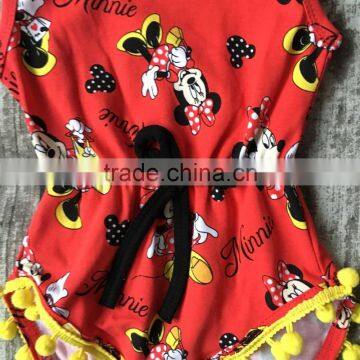 Baby Girls Summer Spring Clothing Infant Baby Girls Romper Baby Minnie Romper With Matching Headband photo-2