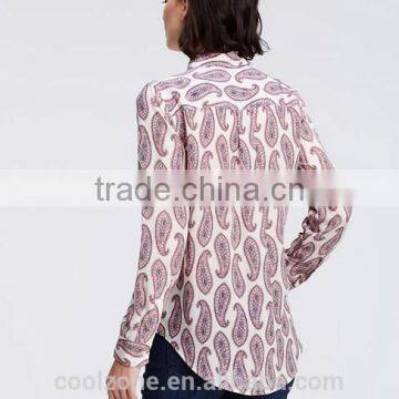 Fashion Elegant Mature Long Sleeve Floral Print Blouse for Middle Aged Women photo-3