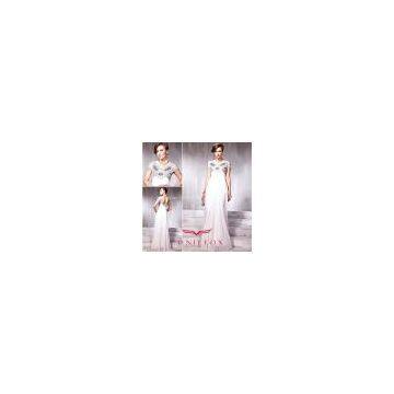 white sequined pageant dresses,shiny beading pageant dresses