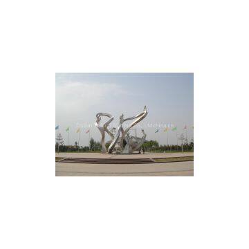 Bicycle Riders Stainless Steel Sculpture for Park