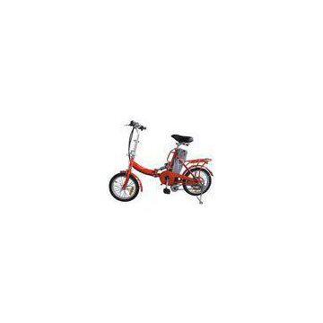 Girls Red color 16 inch folding bike , e bike 24v 10Ah Lead-acid battery