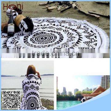 Reactive Print 100% Cotton Fabric Beach Blanket Round photo-5