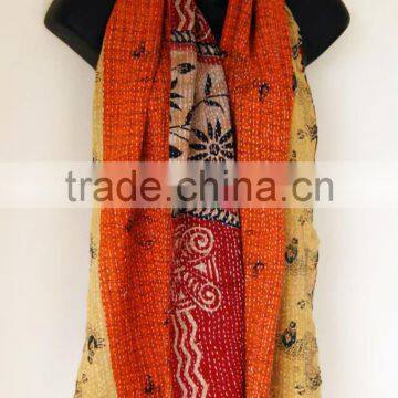 Vintage Cotton Sari Kantha Scarves Scarf Stole / Girls Fashion Scarfs Online