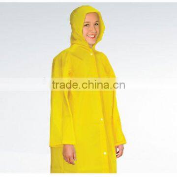 Disposable PVC plastic yellow rain coat