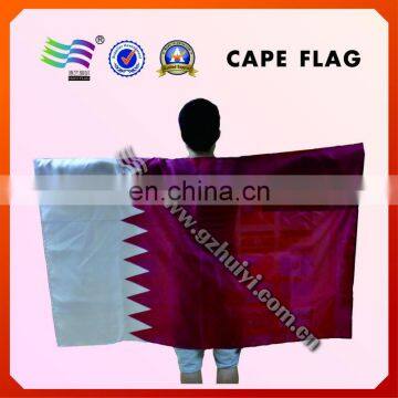 Silk Screen Printing National Qatar Body Flag Cape