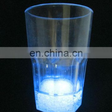 blue lighted glass led flashing water cup