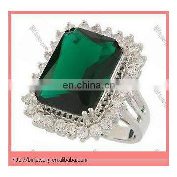 925 silver Melania Emerald Cut Simulated gemstone Ring w Crystal Accents rings jewelry