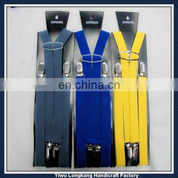 Yiwu wholesale market children suspenders kids suspenders with high quality elastic ribbons and strong metal clips