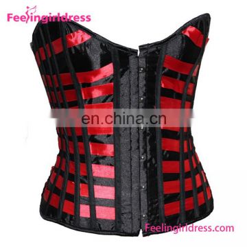 2016 Steel Boned High Quality Overbust Hooks Red Crop Bustier