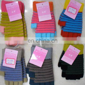 Woman Acrylic knitting mitten gloves