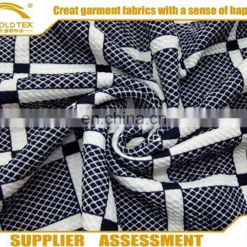 Knitted Stretch Jacquard Printing Polyester spandex Fabric For Garment