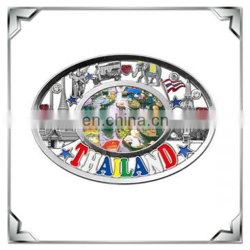 wholesale colorful zinc alloy oval shape souvenir plate