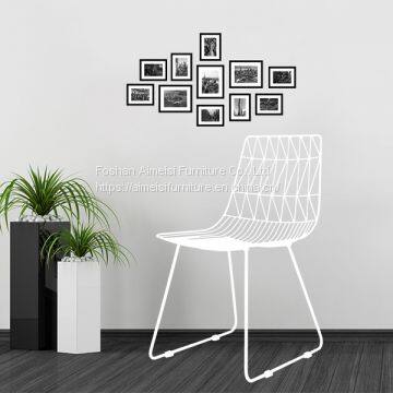 Modern Dining Room Furniture Armless Metal Mesh Chair photo-2