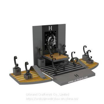 Customized High-end Luxury OEM Wooden Watch and Jewelry Display With Wrist Stand and Ring Slot Wholesale photo-2