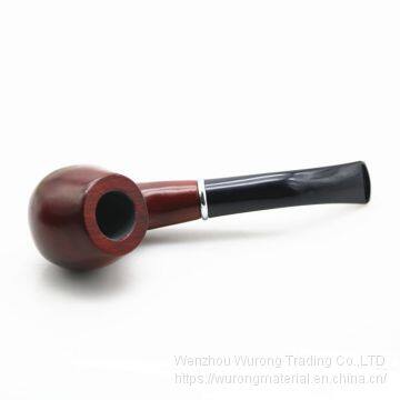 150mm Length Wooden Resin Short Tobacco Pipe With Big Red Round Head for Smoking photo-4