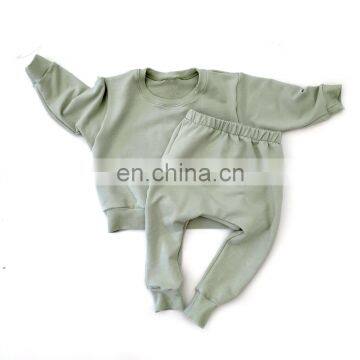 Pullover and pant baby set solid color organic cotton baby clothes