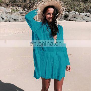 2019 Cotton Beach Cover up Dresses Swim cover up White Bathing suit Cover ups Beach Kaftan Praia Beach Sarong Tunic