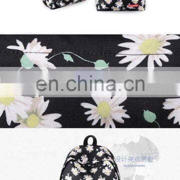 Flower Pattern Ladies College Bags Laptop Backpack School Girls Bags