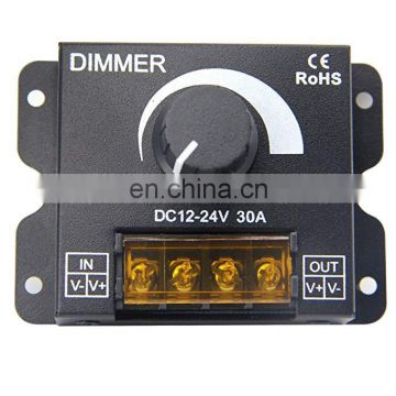 12V/24V DC 30A LED PWM Dimmer Controller Dimming Controller for Single Color LED Strip Lights